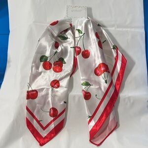 Cherry Print Silk Twilly